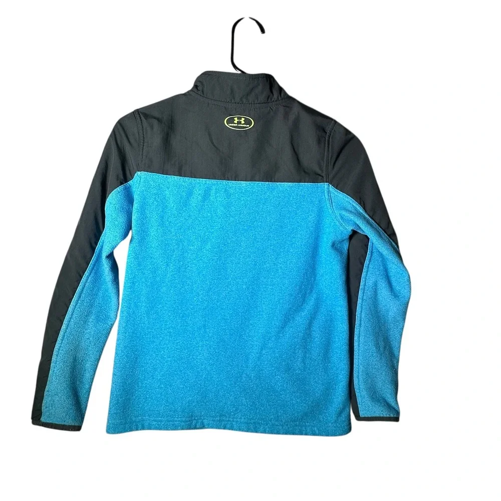 Under Armour Youth Pullover Jacket Quarter Zip Top Blue Black YMD‎